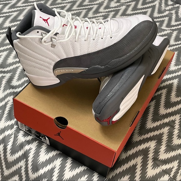 jordan 12 white dark grey